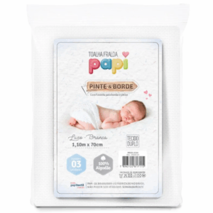 Kit Toalha De Fralda Luxo Branca 1,10 x 70 Cm 03 Pçs Papi