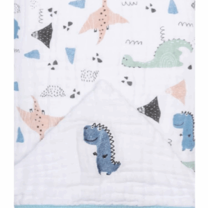Toalha Com Capuz Bebê Papi Soft Bordado Dinossauros