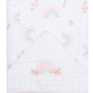 Toalha Com Capuz Bebê Papi Soft Bordado Arco Íris