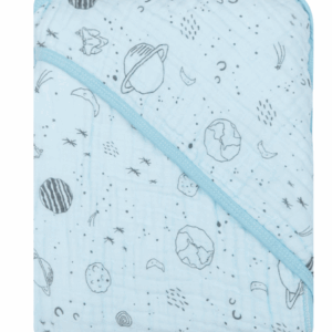 Toalha Com Capuz Bebê Papi Soft Bordado Planetas